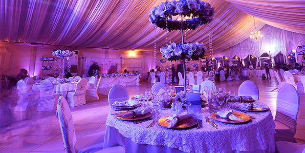 up-lighting wedding tent