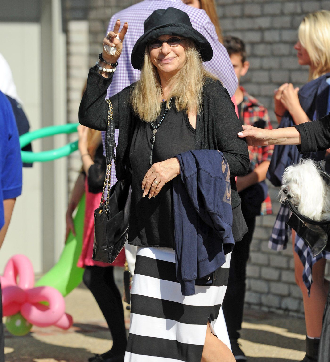 Streisand attends Joel Silver's Memorial Day 2014 party in Malibu. Photo: Splash