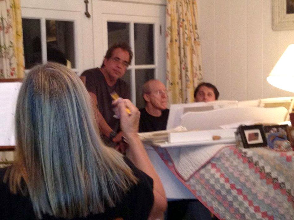 Streisand, Richard Jay-Alexander, Bill Ross, and Tamir Handelman rehearse at Grandma's House. Photo courtesy: Richard Jay-Alexander.