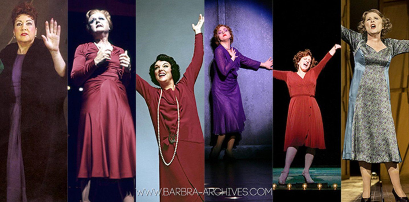 Photo collage of all the famous actresses who performed Rose: Angela Lansbury, Tyne Daley, Bernadette Peters, Patti Lupone.