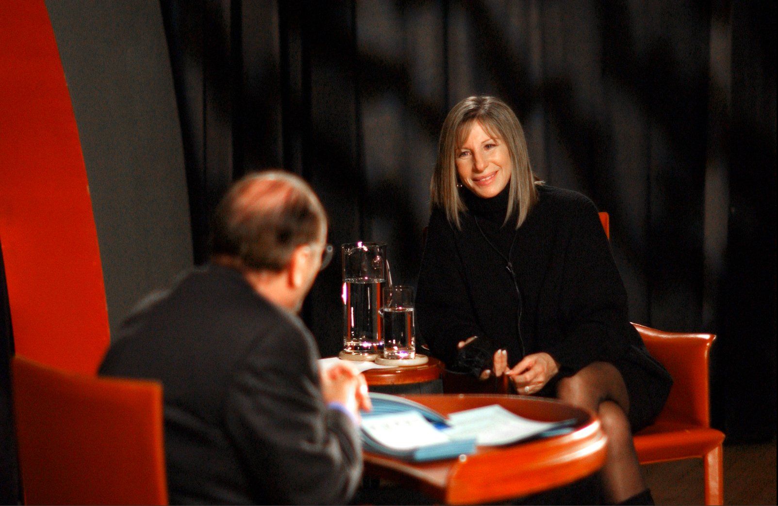 James Lipton and Barbra Streisand on stage.