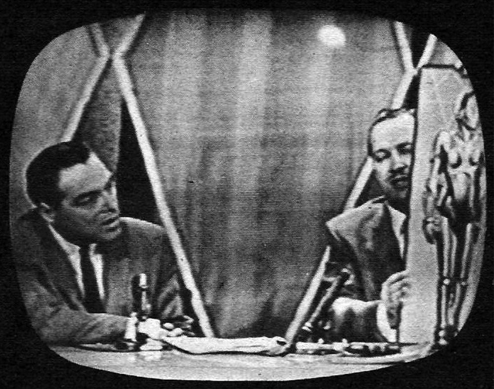 Jack Barry (left) and a guest in 1963.