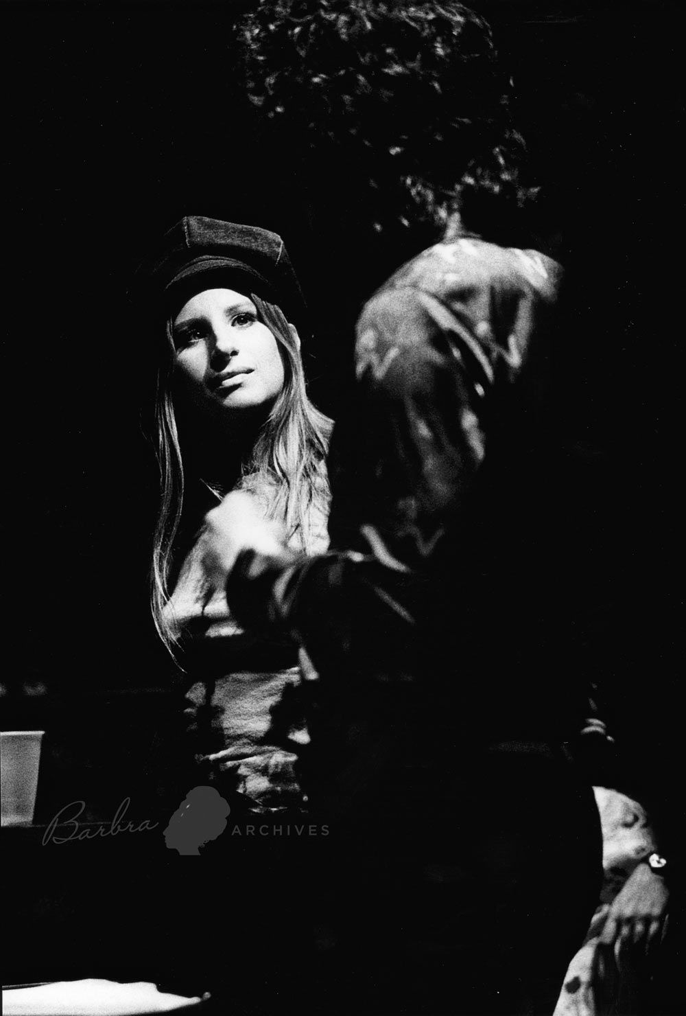 Streisand talks to Richard Perry in the recording studio.  Photo: Ed Thrasher