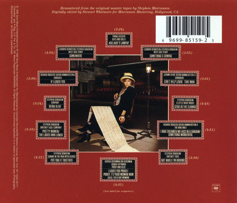 Back side of Broadway Album CD