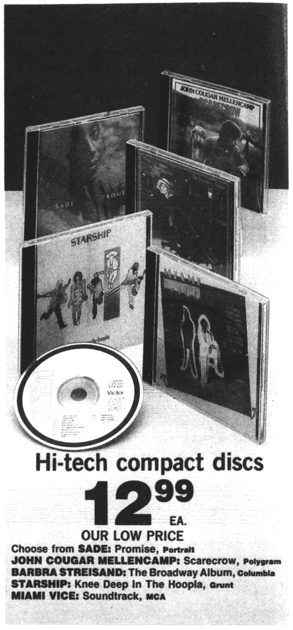 1986 newspaper ad for