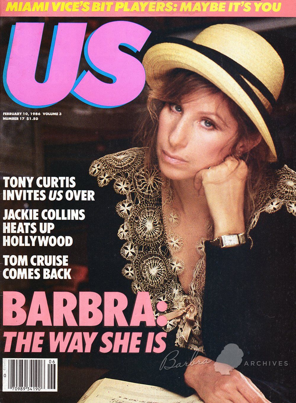 Alternate take of Streisand on cover of US Magazine from The Broadway Album by photographer Richard  Corman.