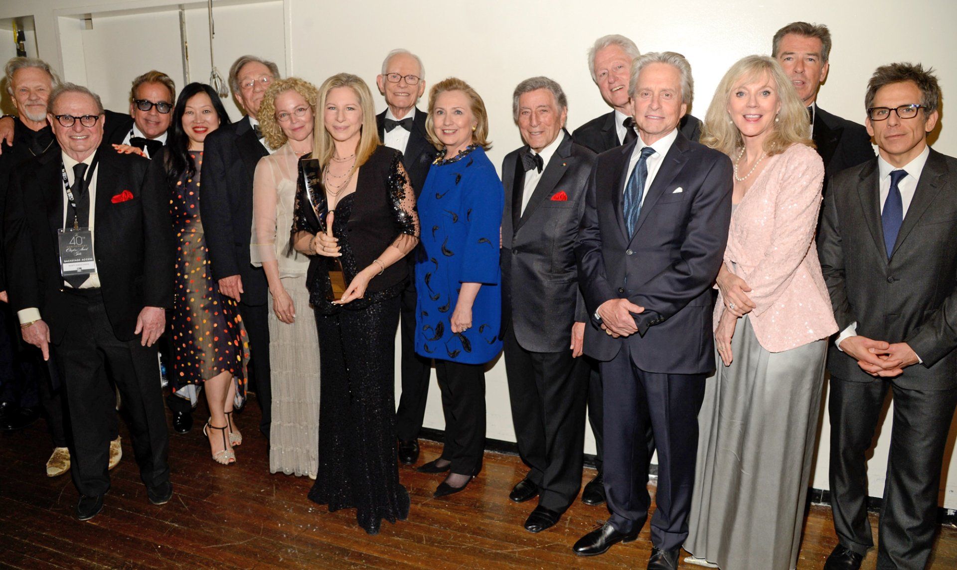 Entire group of entertainers assembled backstage for a photo.