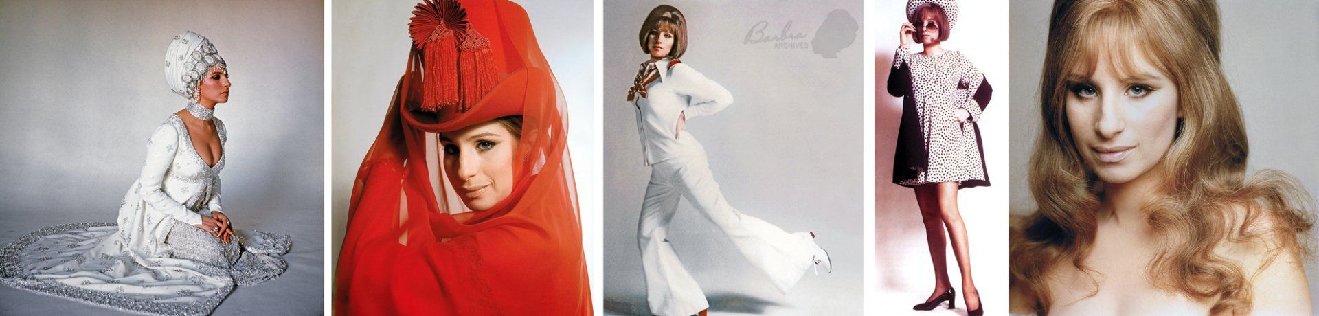 Photos of Streisand against seamless background by Lawrence Schiller.