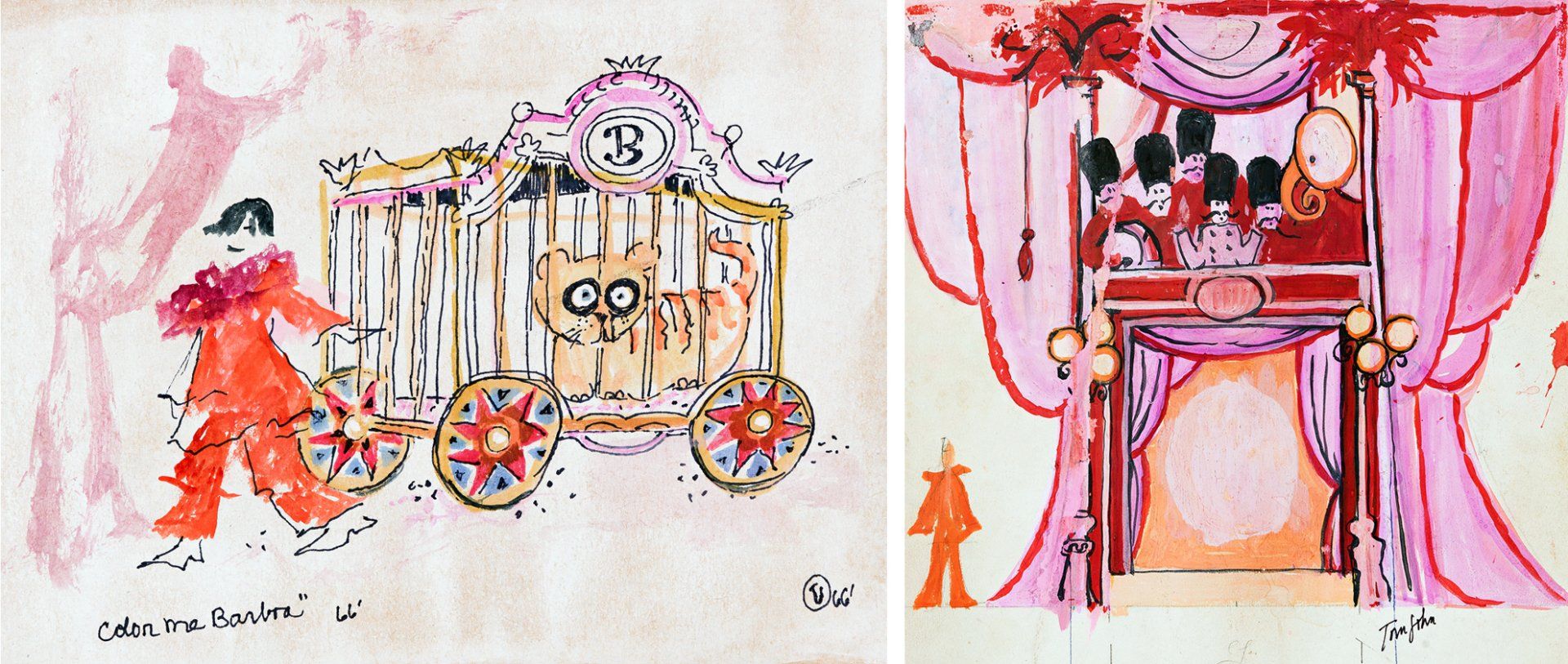 Set design sketches of the circus set by Tom John.