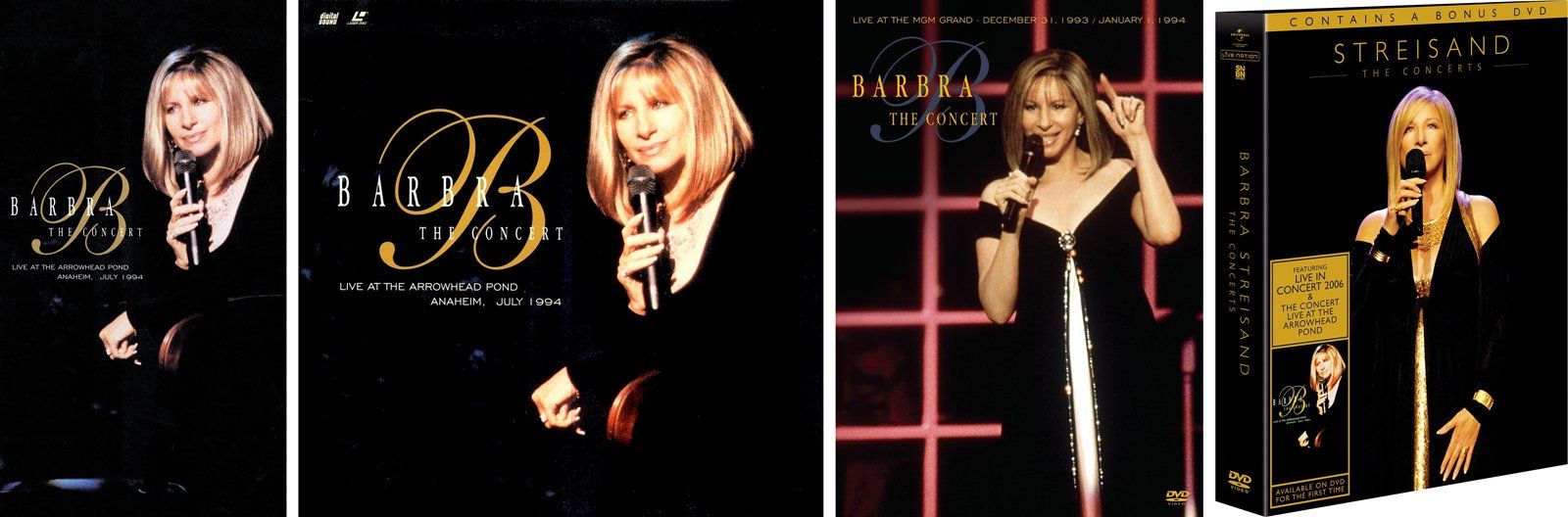 Different versions and formats of The Concert over the years.