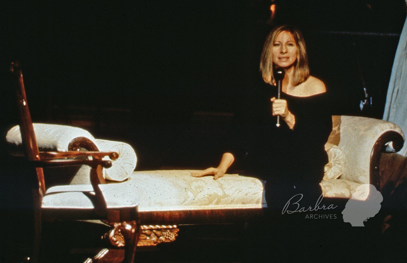 Barbra Streisand, in rehearsal clothes, works through the MGM concert Barbra Streisand, in rehearsal clothes, works through the MGM concert