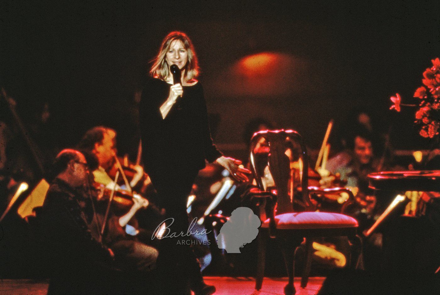 Another photo of Streisand in her rehearsal clothes, rehearsing the MGM Grand concert Another photo of Streisand in her rehearsal clothes, rehearsing the MGM Grand concert