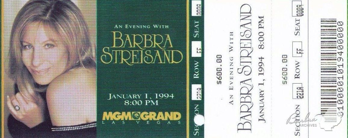 A ticket to the January 1st 1994 concert A ticket to the January 1st 1994 concert