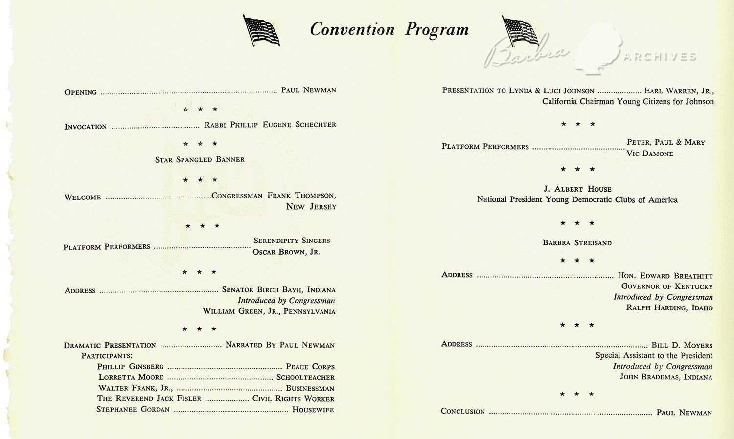 The program for the August 27th rally