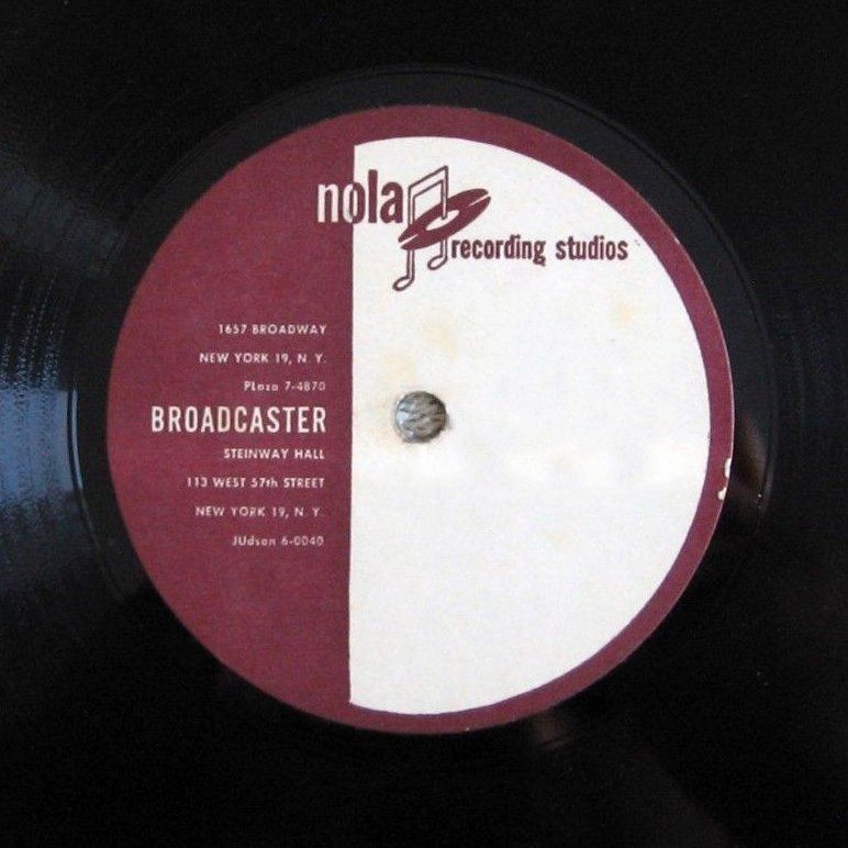 Nola Recording Studios label Nola Recording Studios label