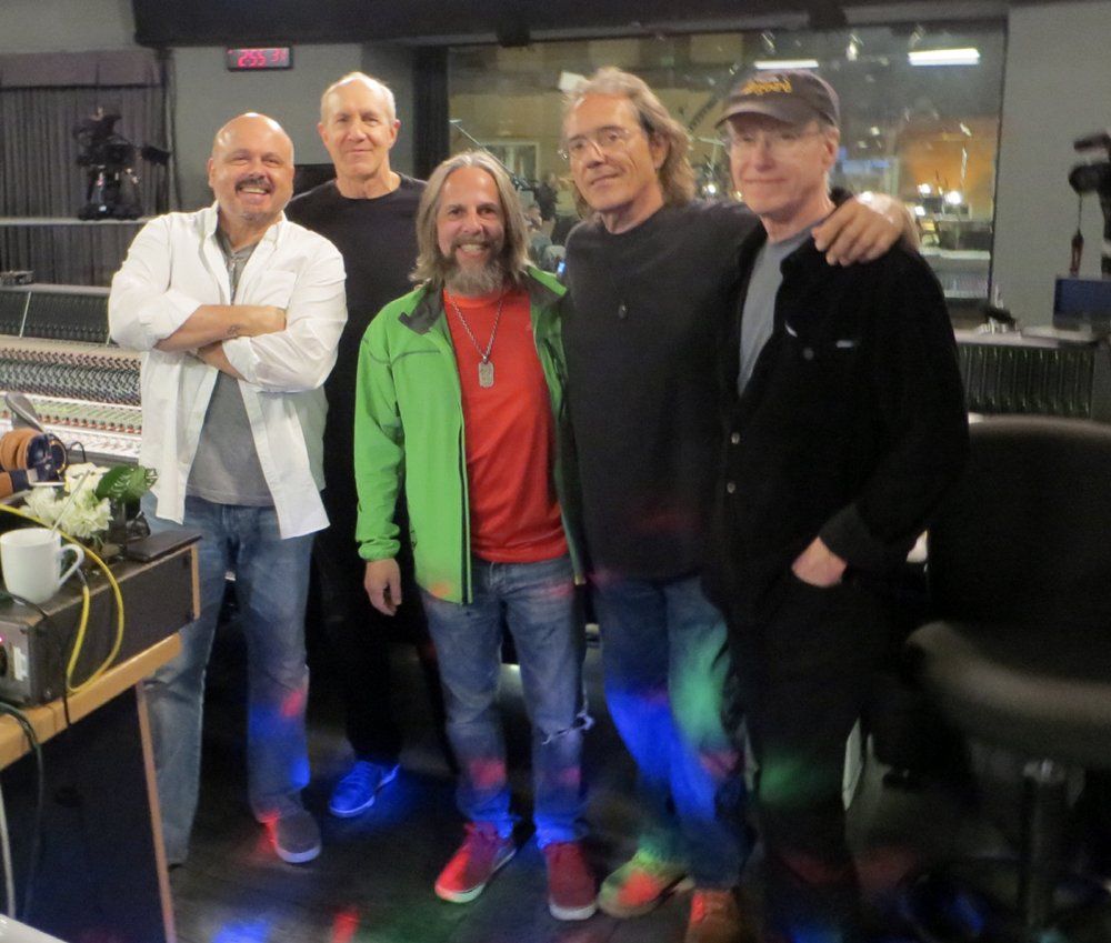 Barbra's creative crew in the recording studio.