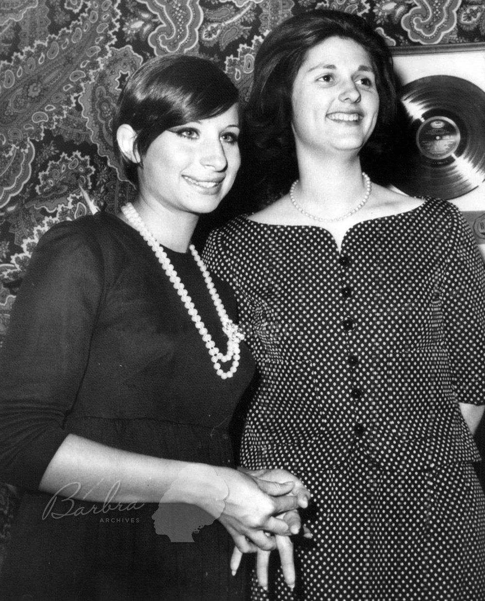 Streisand poses with Lynda Bird Johnson