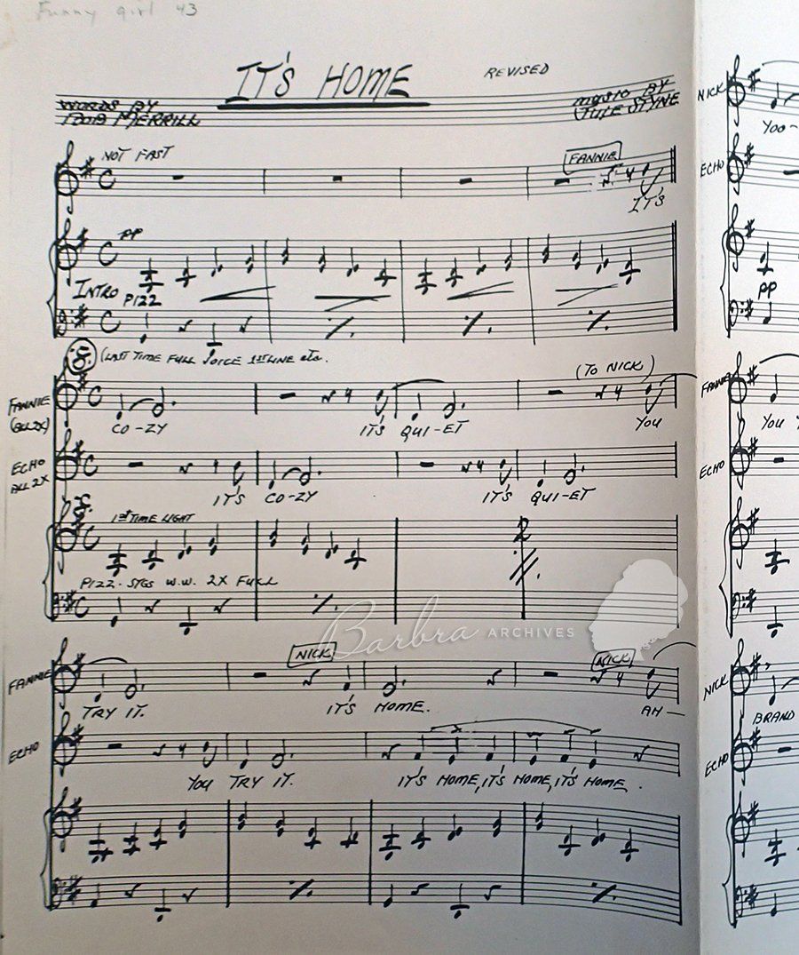 Sheet music for the cut song, 