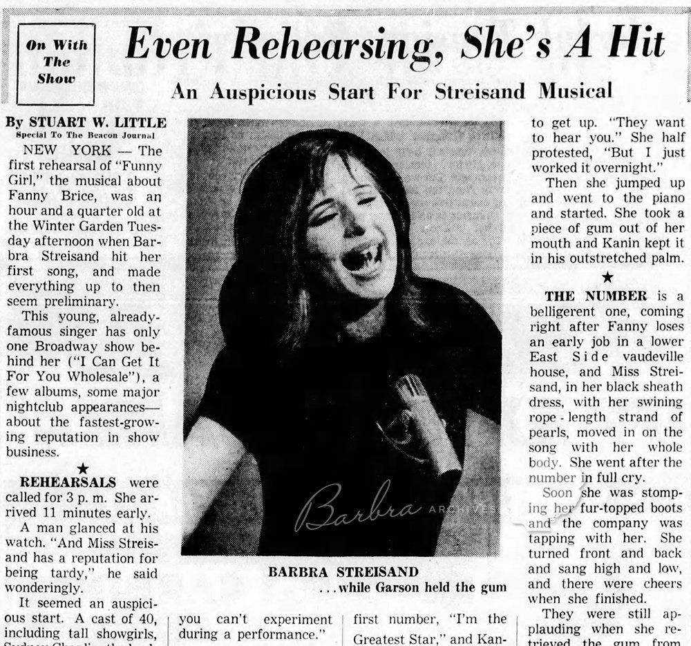 Newspaper clipping from first rehearsal Newspaper clipping from first rehearsal