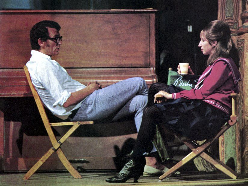 Herb Ross on set with Barbra Streisand.