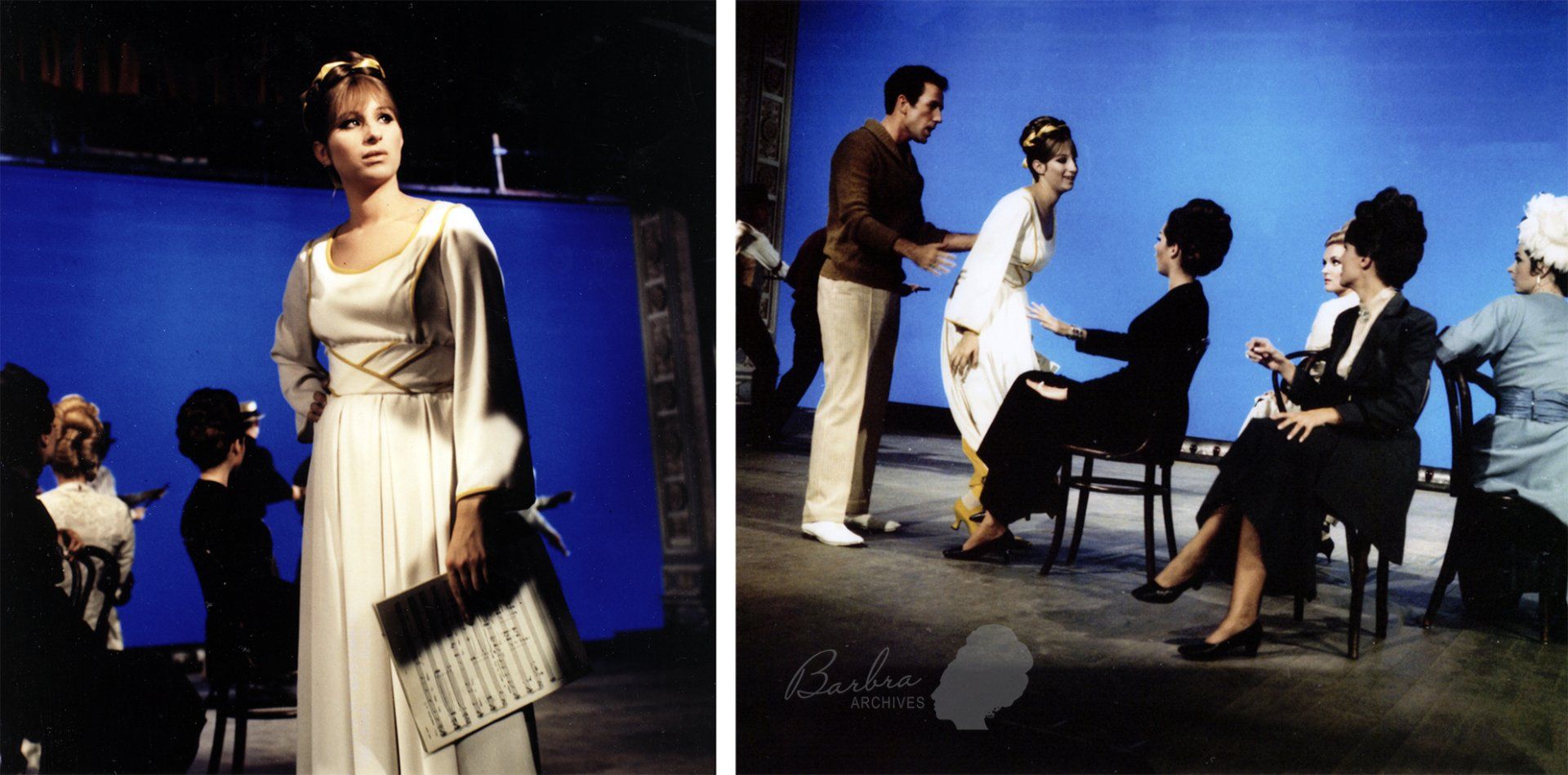 Streisand in front of blue screen