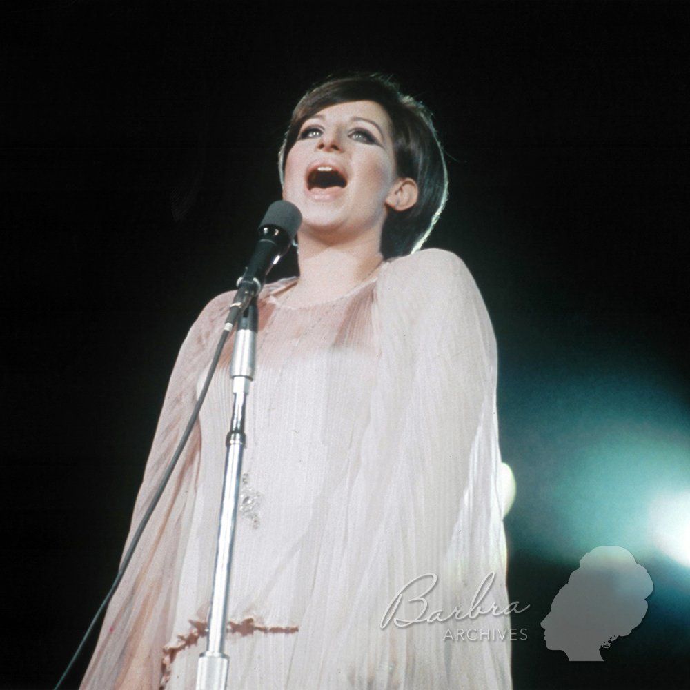 Streisand singing in Central Park.