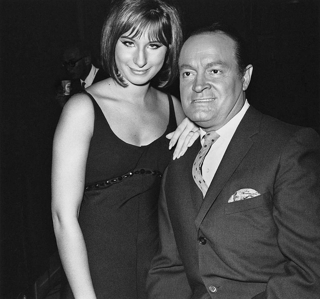 Streisand and Bob Hope pose together.