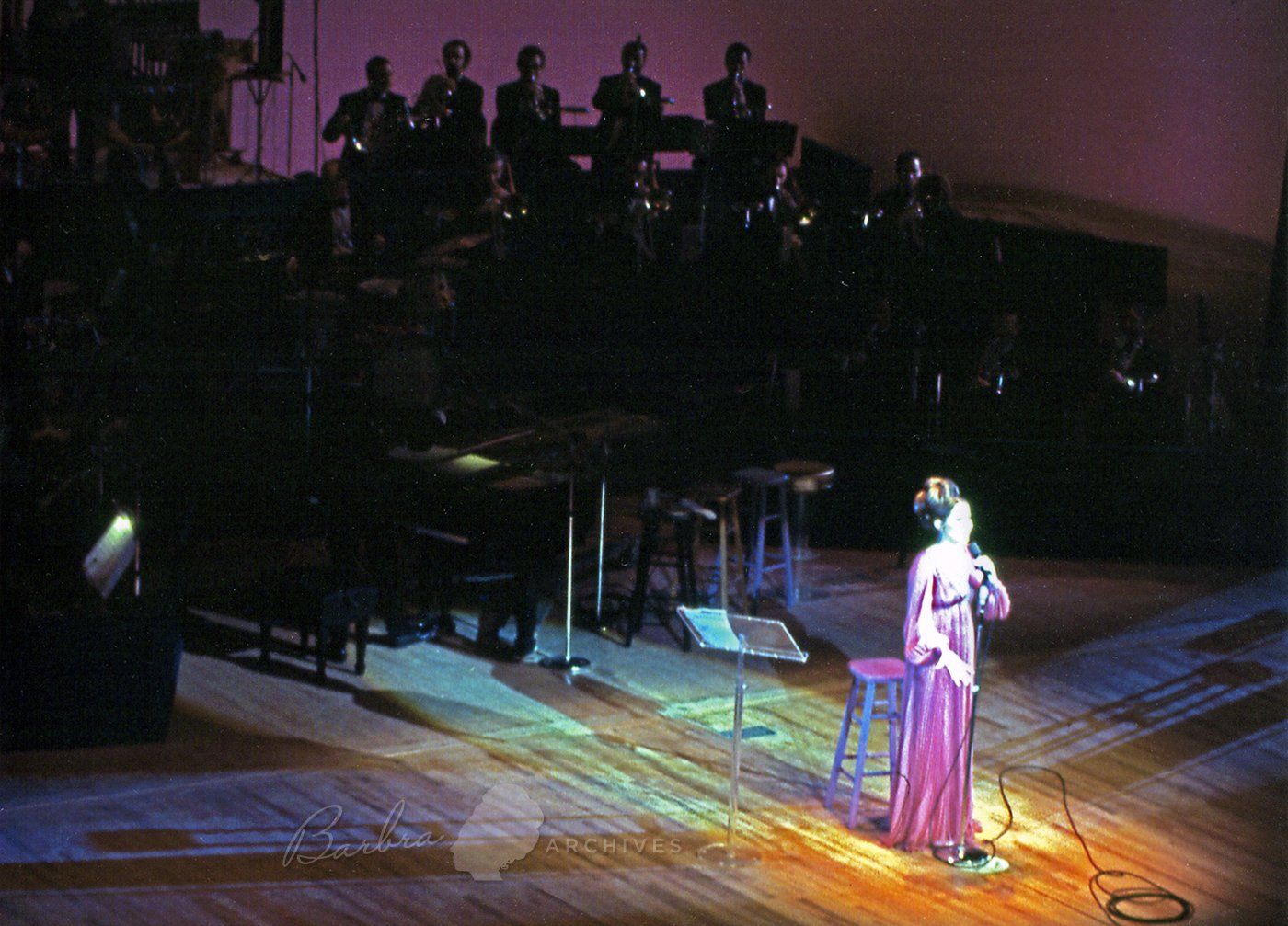 Streisand on stage at the International Hotel, Las Vegas [Photo: Borsari]