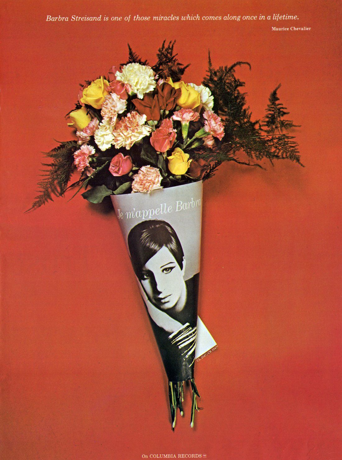 A striking Columbia Records ad for Streisand's album Je m'appelle Barbra