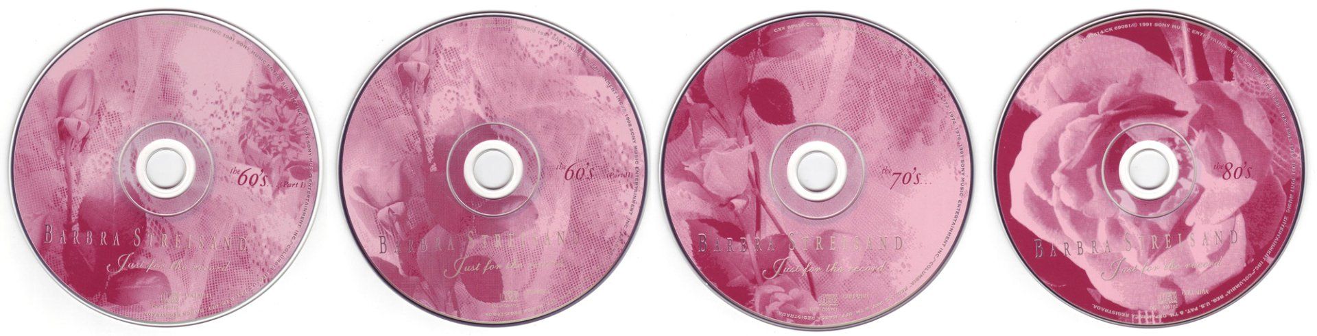 The four CDs which make up the box set of Just for the Record