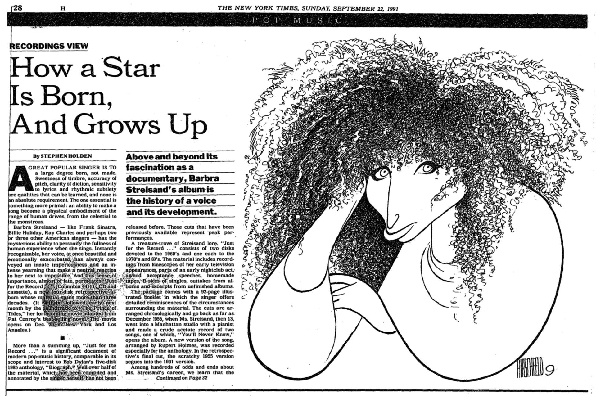 Stephen Holden's glowing review of Just for the Record in The NY Times Stephen Holden's glowing review of Just for the Record in The NY Times