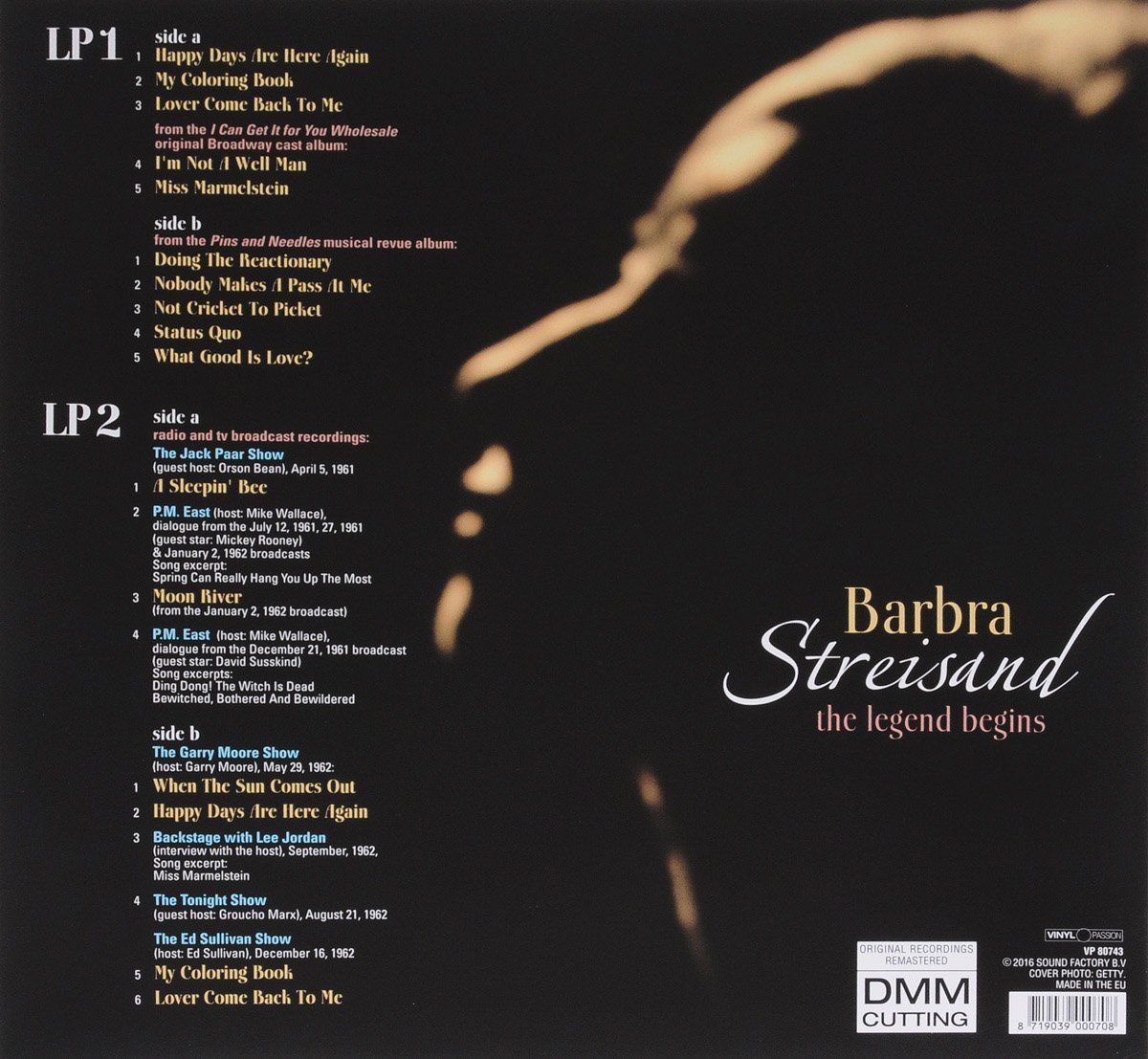 Back cover of The Legend Begins bootleg
