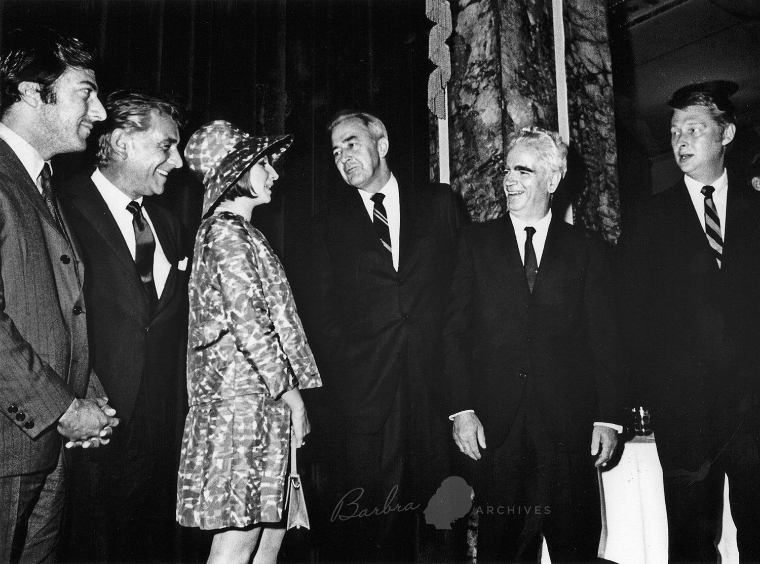 Dustin Hoffman, Leonard Bernstein, Barbra Streisand, Eugene McCarthy, Paul O'Dwyer [ex-city official in NYC], and Mike Nichols.