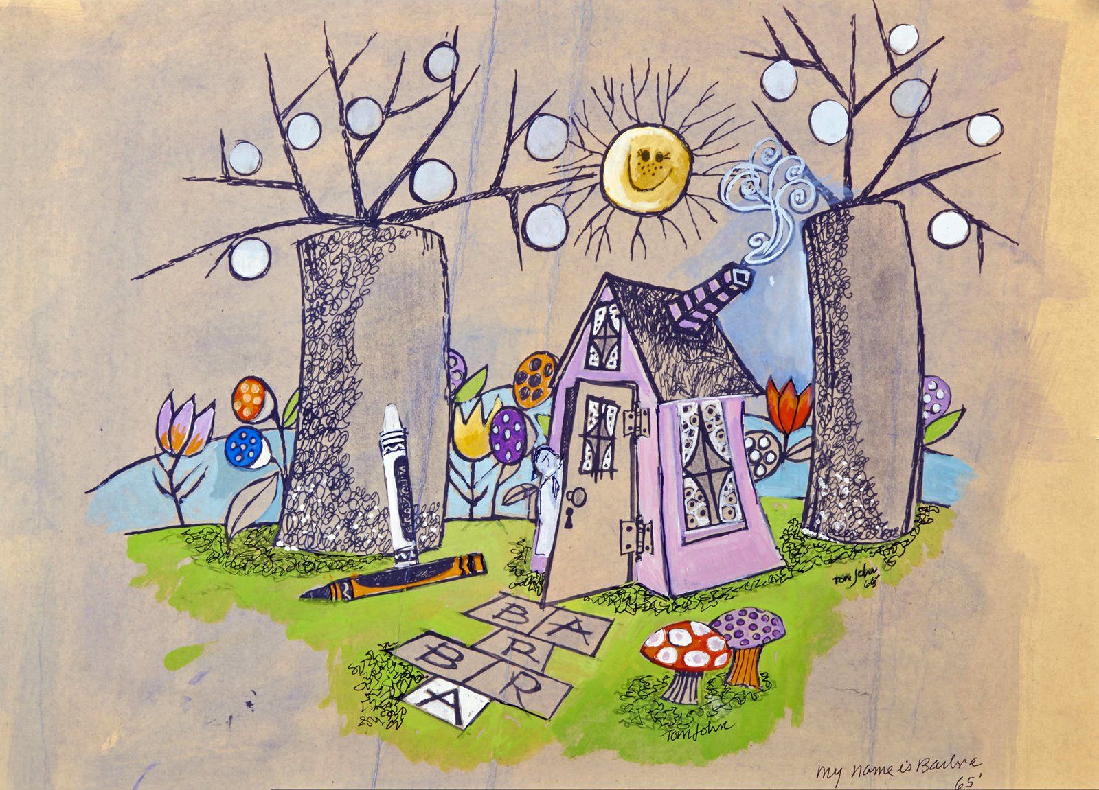 Tom John's drawing of the childhood set.