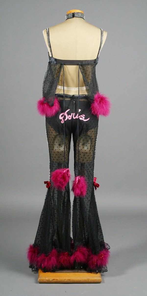 An auction catalog image of Barbra's sexy lingerie on a mannequin.