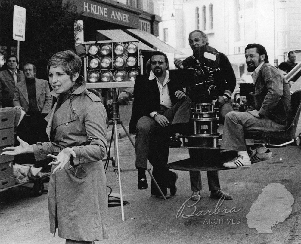 Streisand and Marty Erlichman film a production short Streisand and Marty Erlichman film a production short
