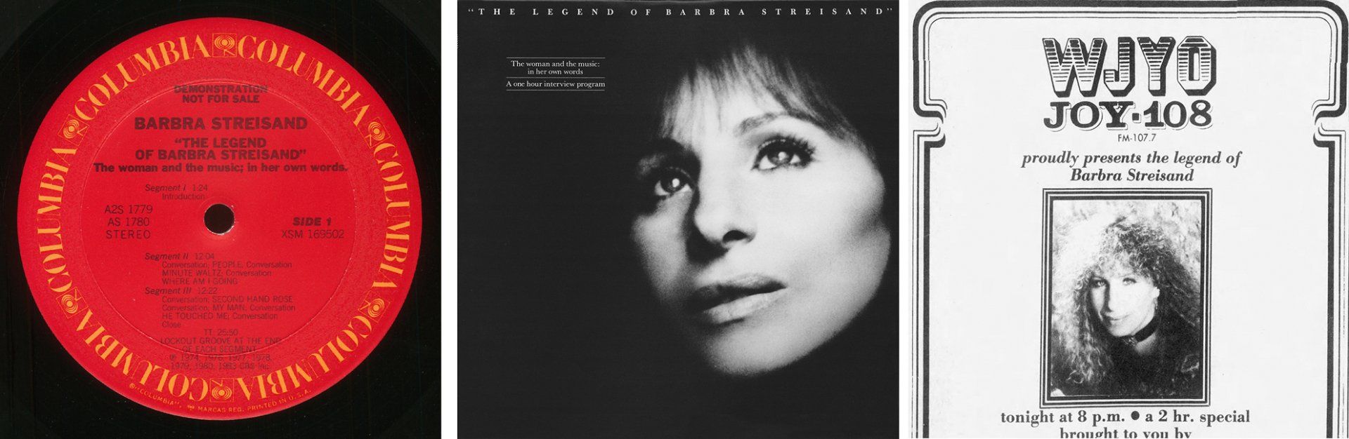 Label and front cover of Legend of Barbra Streisand radio show.