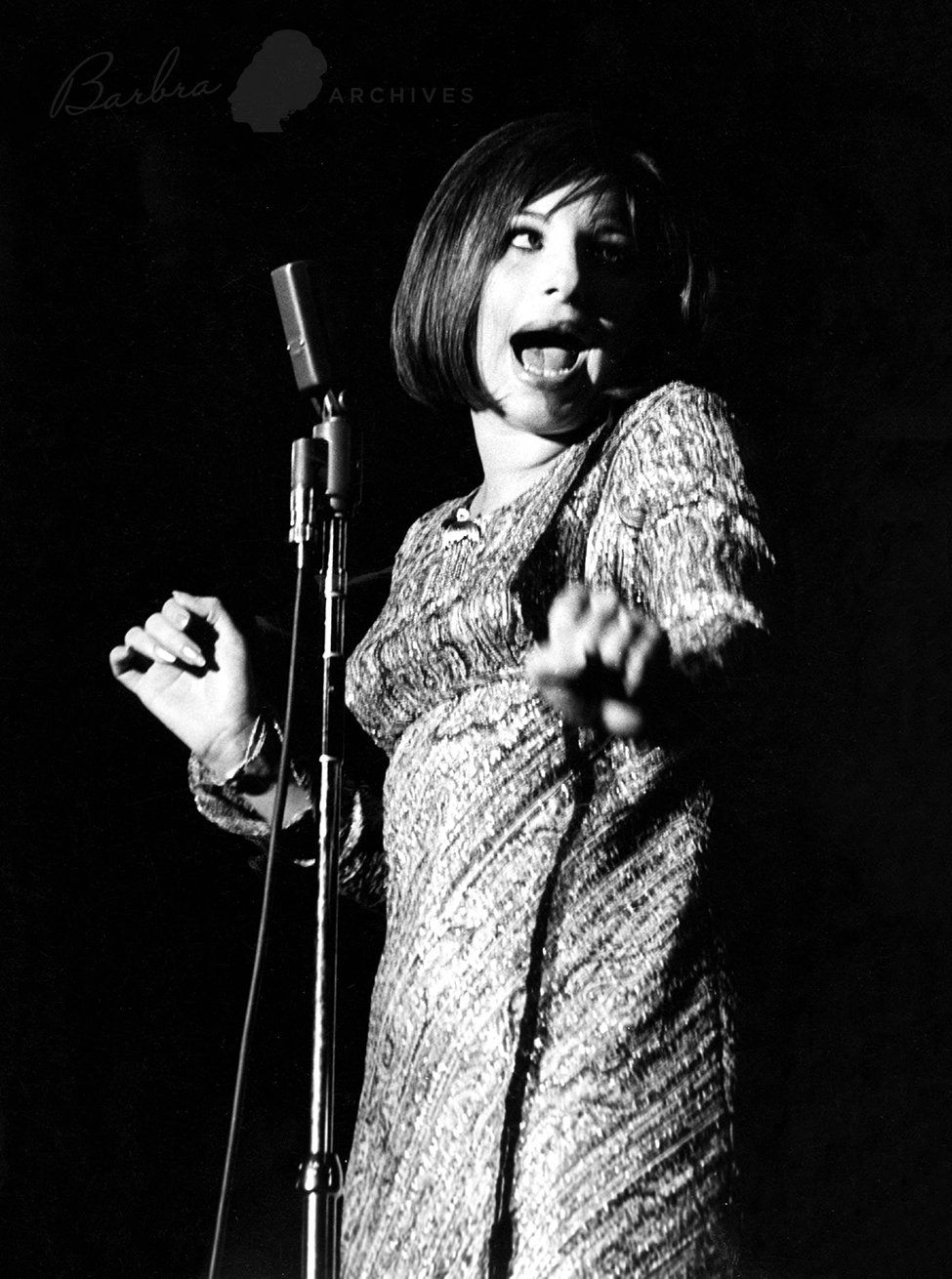 Streisand in sequined dress at the Riviera Hotel, Las Vegas
