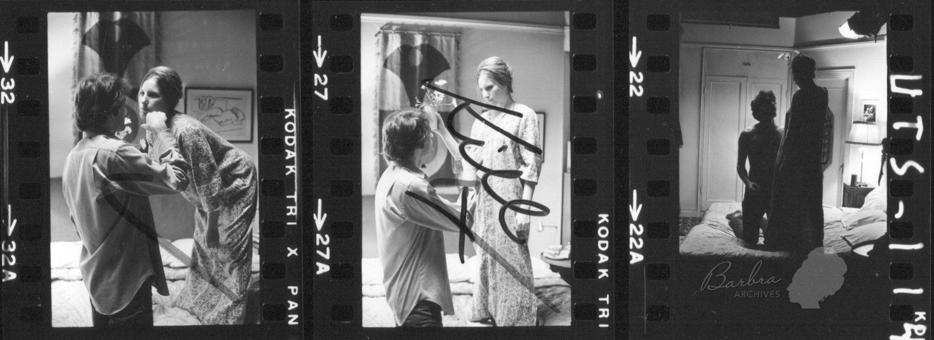 Streisand and Selby on the set of Up the Sandbox