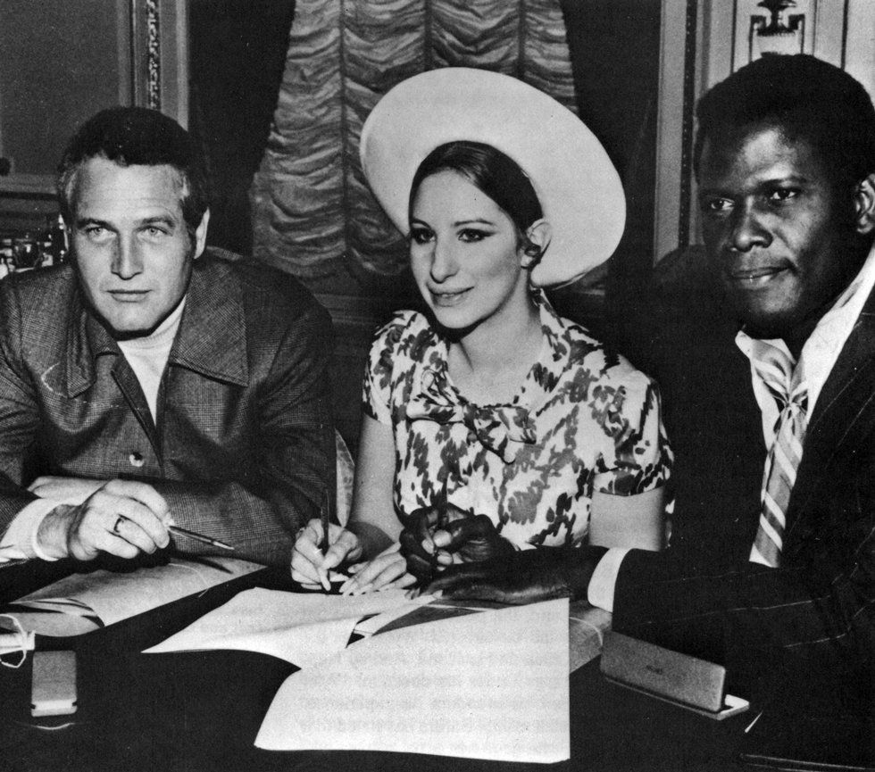 Paul Newman, Streisand, and Sidney Poitier form First Artists.