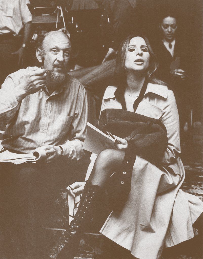 Director Kershner and Barbra Streisand on set. Director Kershner and Barbra Streisand on set.
