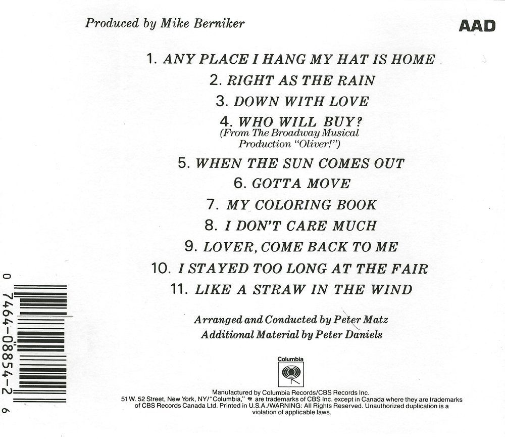 Back CD cover track list for The Second Album with black text on white background and barcode at left