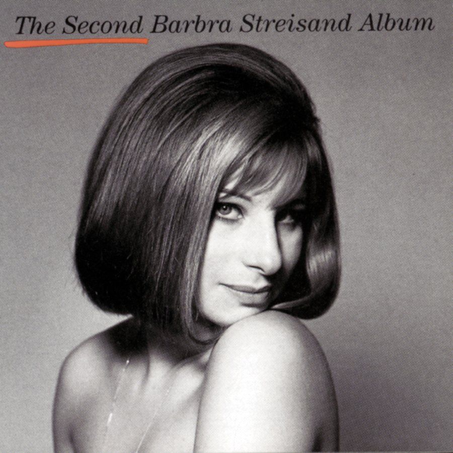 Barbra Streisand second album cover, black-and-white portrait with title text at top