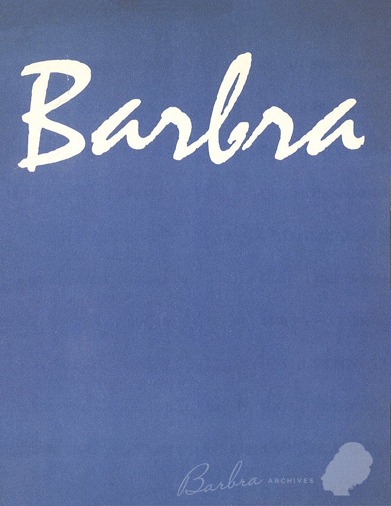 Blue cover with the name “Barbra” in large white cursive text.