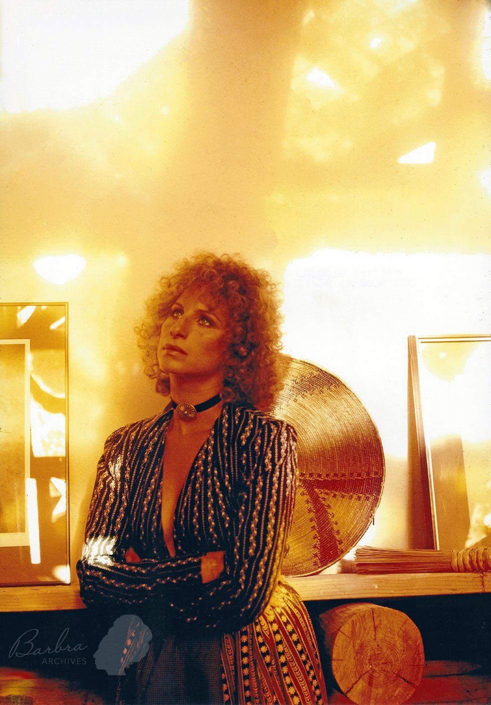 Streisand posing in sun-filled Arizona home.