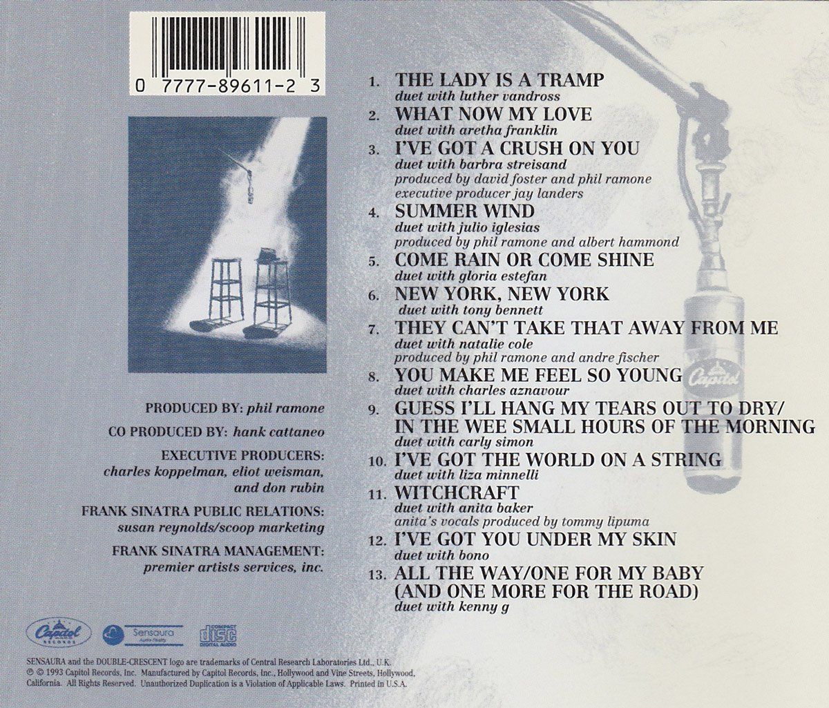 Back cover of Frank Sinatra Duets