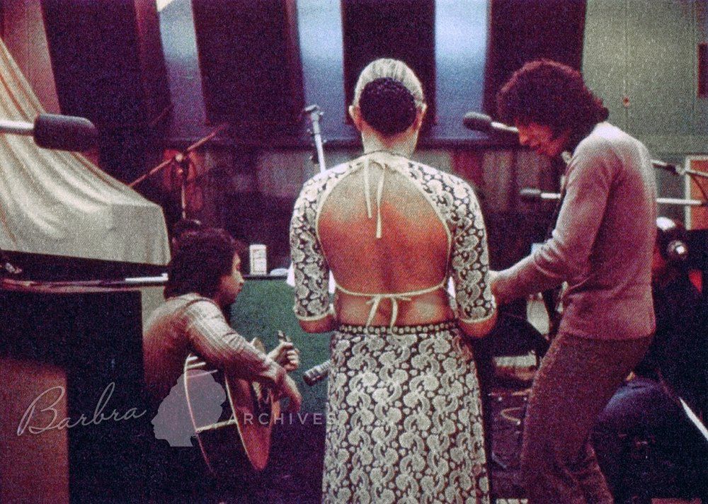 Streisand in the studio with Richard Perry