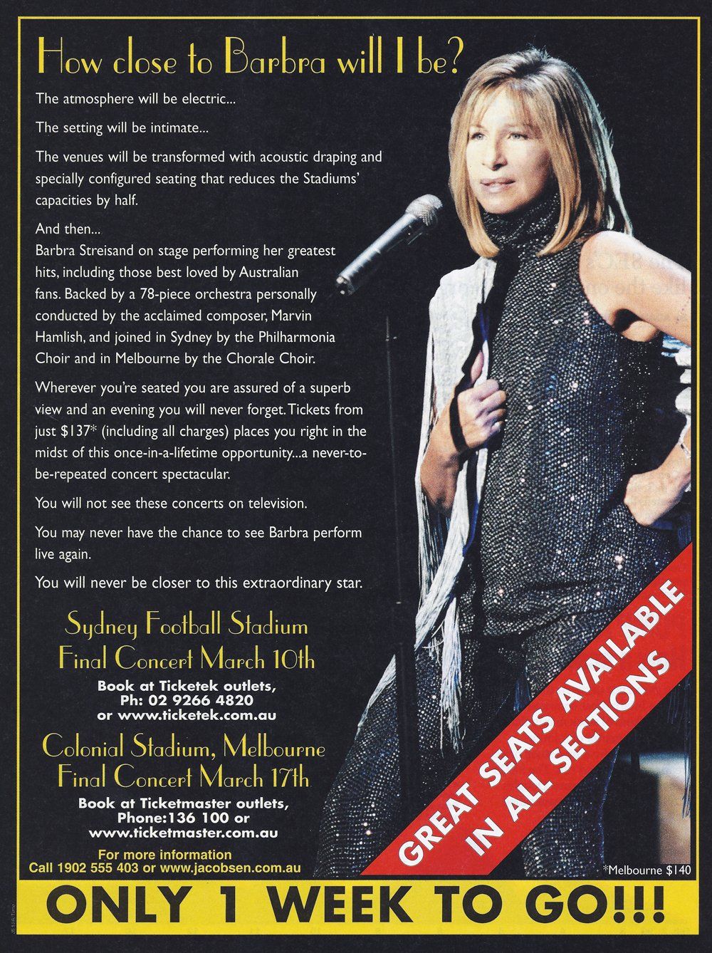 Ad from Jacobsen, the Australian tour promoter.