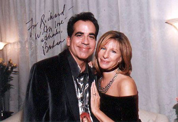 Richard Jay-Alexander and Barbra Streisand pose together.