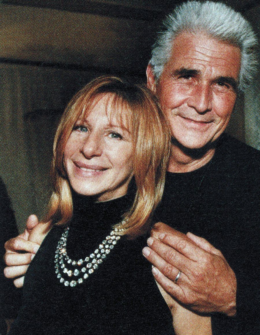 Streisand and husband James Brolin backstage.
